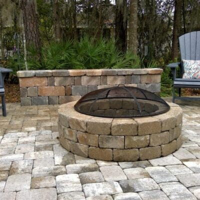 SkyFrog fire pit and patio